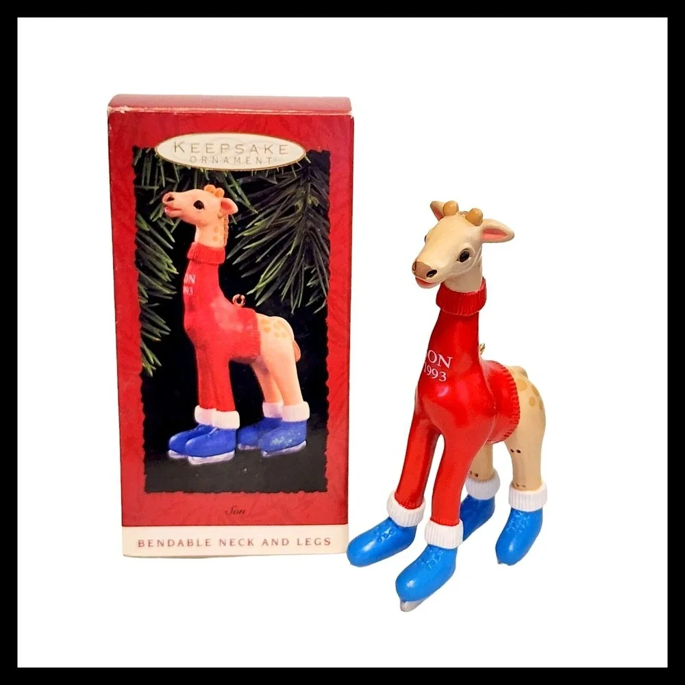 Hallmark Keepsake Ornament 1993 Giraffe Son Bendable‎ Neck Leg Christmas